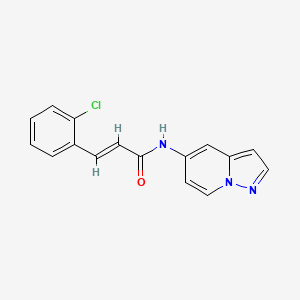 molecular formula C16H12ClN3O B2932615 (E)-3-(2-chlorophenyl)-N-(pyrazolo[1,5-a]pyridin-5-yl)acrylamide CAS No. 2035003-62-2