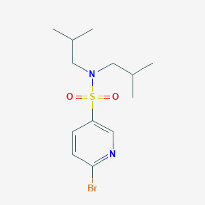 molecular formula C13H21BrN2O2S B2932623 6-bromo-N,N-bis(2-methylpropyl)pyridine-3-sulfonamide CAS No. 1808904-03-1