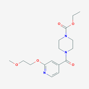 molecular formula C16H23N3O5 B2932631 Ethyl 4-(2-(2-methoxyethoxy)isonicotinoyl)piperazine-1-carboxylate CAS No. 2034360-76-2
