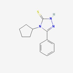 molecular formula C13H15N3S B2932633 4-cyclopentyl-5-phenyl-4H-1,2,4-triazole-3-thiol CAS No. 573695-77-9