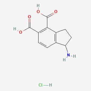 1-Amino-2,3-dihydro-1H-indene-4,5-dicarboxylic acid;hydrochloride