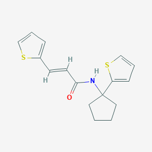 (E)-3-(thiophen-2-yl)-N-(1-(thiophen-2-yl)cyclopentyl)acrylamide