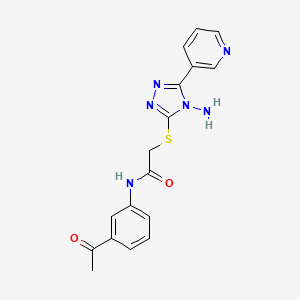 molecular formula C17H16N6O2S B2932669 N-(3-acetylphenyl)-2-{[4-amino-5-(pyridin-3-yl)-4H-1,2,4-triazol-3-yl]sulfanyl}acetamide CAS No. 898446-97-4