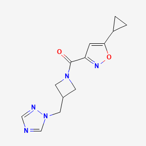 (3-((1H-1,2,4-triazol-1-yl)methyl)azetidin-1-yl)(5-cyclopropylisoxazol-3-yl)methanone