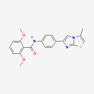 B2932672 2,6-dimethoxy-N-(4-(3-methylimidazo[2,1-b]thiazol-6-yl)phenyl)benzamide CAS No. 893985-60-9