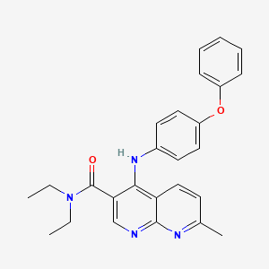 molecular formula C26H26N4O2 B2932673 N,N-diethyl-7-methyl-4-[(4-phenoxyphenyl)amino]-1,8-naphthyridine-3-carboxamide CAS No. 1251633-73-4