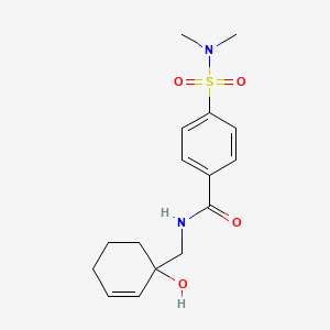 molecular formula C16H22N2O4S B2932679 4-(二甲基磺酰胺基)-N-[(1-羟基环己-2-烯-1-基)甲基]苯甲酰胺 CAS No. 2097913-83-0