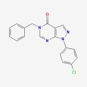 molecular formula C18H13ClN4O B2932682 5-benzyl-1-(4-chlorophenyl)-1H-pyrazolo[3,4-d]pyrimidin-4(5H)-one CAS No. 852441-36-2