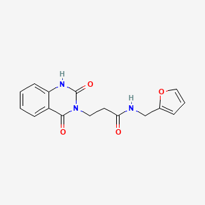 molecular formula C16H15N3O4 B2932688 3-(2,4-二氧代-1,2-二氢喹唑啉-3(4H)-基)-N-(呋喃-2-基甲基)丙酰胺 CAS No. 688773-74-2