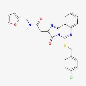 2-{5-[(4-chlorobenzyl)thio]-3-oxo-2,3-dihydroimidazo[1,2-c]quinazolin-2-yl}-N-(2-furylmethyl)acetamide