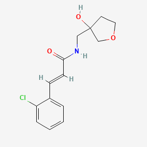 molecular formula C14H16ClNO3 B2932695 (E)-3-(2-chlorophenyl)-N-((3-hydroxytetrahydrofuran-3-yl)methyl)acrylamide CAS No. 1922234-54-5