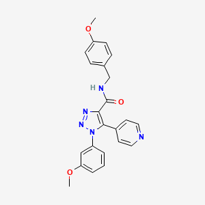 molecular formula C23H21N5O3 B2932697 N-(4-甲氧基苄基)-1-(3-甲氧基苯基)-5-(吡啶-4-基)-1H-1,2,3-三唑-4-甲酰胺 CAS No. 1326833-42-4