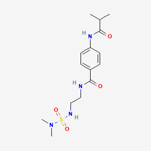 molecular formula C15H24N4O4S B2932698 N-(2-((N,N-dimethylsulfamoyl)amino)ethyl)-4-isobutyramidobenzamide CAS No. 1091427-73-4