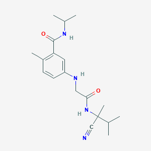 molecular formula C19H28N4O2 B2932705 5-({[(1-cyano-1,2-dimethylpropyl)carbamoyl]methyl}amino)-2-methyl-N-(propan-2-yl)benzamide CAS No. 1333664-37-1