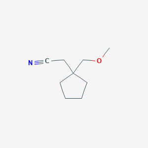 molecular formula C9H15NO B2932707 2-[1-(甲氧基甲基)环戊基]乙腈 CAS No. 2113442-43-4