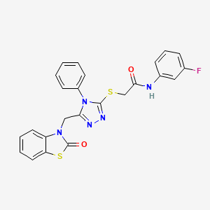 N-(3-fluorophenyl)-2-((5-((2-oxobenzo[d]thiazol-3(2H)-yl)methyl)-4-phenyl-4H-1,2,4-triazol-3-yl)thio)acetamide