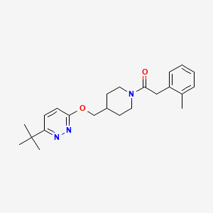 molecular formula C23H31N3O2 B2932724 1-[4-[(6-Tert-butylpyridazin-3-yl)oxymethyl]piperidin-1-yl]-2-(2-methylphenyl)ethanone CAS No. 2309258-75-9