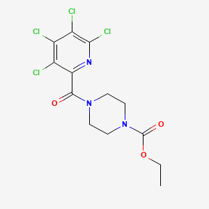 molecular formula C13H13Cl4N3O3 B2932729 Ethyl 4-(3,4,5,6-tetrachloropyridine-2-carbonyl)piperazine-1-carboxylate CAS No. 1390566-04-7
