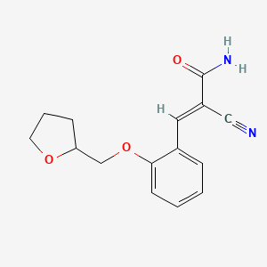(E)-2-Cyano-3-[2-(oxolan-2-ylmethoxy)phenyl]prop-2-enamide