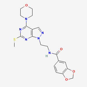 N-(2-(6-(methylthio)-4-morpholino-1H-pyrazolo[3,4-d]pyrimidin-1-yl)ethyl)benzo[d][1,3]dioxole-5-carboxamide