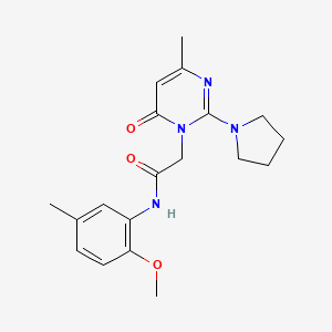 molecular formula C19H24N4O3 B2932756 N-(2-methoxy-5-methylphenyl)-2-(4-methyl-6-oxo-2-pyrrolidin-1-ylpyrimidin-1(6H)-yl)acetamide CAS No. 1251627-04-9