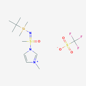 Tert-butyl-dimethyl-[[methyl-(3-methylimidazol-3-ium-1-yl)-oxo-lambda6-sulfanylidene]amino]silane;trifluoromethanesulfonate