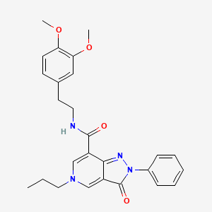 N-(3,4-dimethoxyphenethyl)-3-oxo-2-phenyl-5-propyl-3,5-dihydro-2H-pyrazolo[4,3-c]pyridine-7-carboxamide