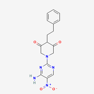 1-(4-Amino-5-nitropyrimidin-2-yl)-4-phenethylpiperidine-3,5-dione