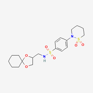 N-(1,4-dioxaspiro[4.5]decan-2-ylmethyl)-4-(1,1-dioxido-1,2-thiazinan-2-yl)benzenesulfonamide