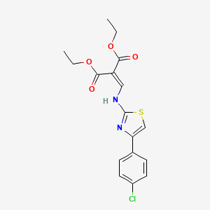 molecular formula C17H17ClN2O4S B2932774 Diethyl 2-({[4-(4-chlorophenyl)-1,3-thiazol-2-yl]amino}methylene)malonate CAS No. 71638-84-1