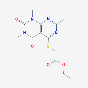 Ethyl 2-((2,6,8-trimethyl-5,7-dioxo-5,6,7,8-tetrahydropyrimido[4,5-d]pyrimidin-4-yl)thio)acetate