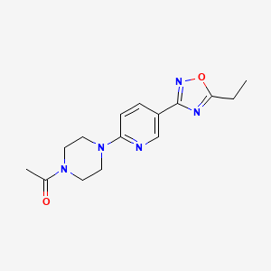 1-(4-(5-(5-Ethyl-1,2,4-oxadiazol-3-yl)pyridin-2-yl)piperazin-1-yl)ethanone