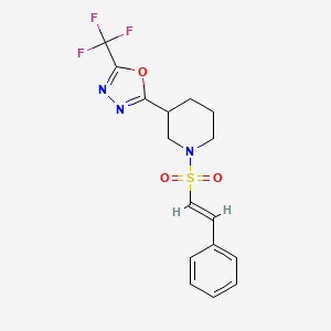 (E)-2-(1-(styrylsulfonyl)piperidin-3-yl)-5-(trifluoromethyl)-1,3,4-oxadiazole