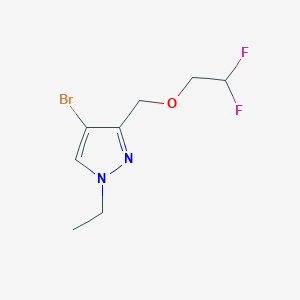 molecular formula C8H11BrF2N2O B2932800 4-bromo-3-[(2,2-difluoroethoxy)methyl]-1-ethyl-1H-pyrazole CAS No. 1856096-80-4