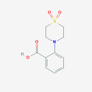 molecular formula C11H13NO4S B2932802 2-(1,1-Dioxo-1lambda~6~,4-thiazinan-4-yl)-benzenecarboxylic acid CAS No. 400878-25-3
