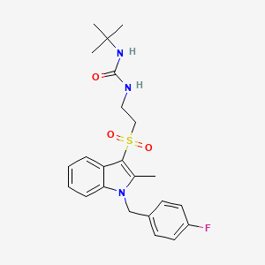 1-(tert-butyl)-3-(2-((1-(4-fluorobenzyl)-2-methyl-1H-indol-3-yl)sulfonyl)ethyl)urea