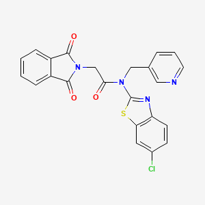 molecular formula C23H15ClN4O3S B2932811 N-(6-chlorobenzo[d]thiazol-2-yl)-2-(1,3-dioxoisoindolin-2-yl)-N-(pyridin-3-ylmethyl)acetamide CAS No. 891113-89-6