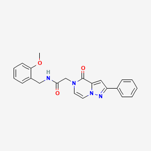 molecular formula C22H20N4O3 B2932815 N-(2-甲氧基苄基)-2-(4-氧代-2-苯基吡唑并[1,5-a]吡嗪-5(4H)-基)乙酰胺 CAS No. 941963-29-7