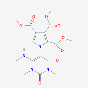molecular formula C17H20N4O8 B293282 trimethyl 1-[1,3-dimethyl-6-(methylamino)-2,4-dioxo-1,2,3,4-tetrahydro-5-pyrimidinyl]-1H-pyrrole-2,3,4-tricarboxylate 