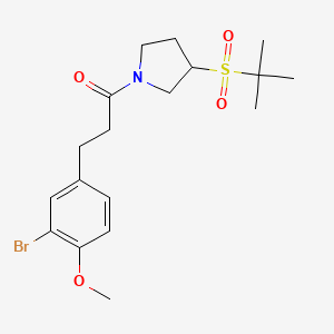 3-(3-Bromo-4-methoxyphenyl)-1-(3-(tert-butylsulfonyl)pyrrolidin-1-yl)propan-1-one