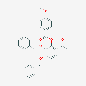 molecular formula C30H26O6 B293283 6-Acetyl-2,3-bis(benzyloxy)phenyl4-methoxybenzoate 