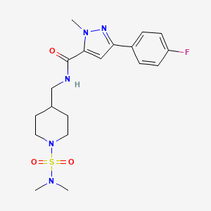 N-((1-(N,N-dimethylsulfamoyl)piperidin-4-yl)methyl)-3-(4-fluorophenyl)-1-methyl-1H-pyrazole-5-carboxamide