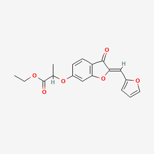 (Z)-ethyl 2-((2-(furan-2-ylmethylene)-3-oxo-2,3-dihydrobenzofuran-6-yl)oxy)propanoate