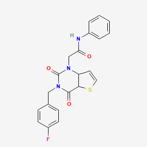 molecular formula C21H16FN3O3S B2932859 2-{3-[(4-fluorophenyl)methyl]-2,4-dioxo-1H,2H,3H,4H-thieno[3,2-d]pyrimidin-1-yl}-N-phenylacetamide CAS No. 879139-60-3