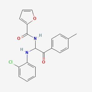 molecular formula C20H17ClN2O3 B2932871 N-{1-[(2-chlorophenyl)amino]-2-(4-methylphenyl)-2-oxoethyl}furan-2-carboxamide CAS No. 425631-25-0