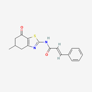molecular formula C17H16N2O2S B2932900 (E)-N-(5-甲基-7-氧代-5,6-二氢-4H-1,3-苯并噻唑-2-基)-3-苯基丙-2-烯酰胺 CAS No. 1024749-80-1