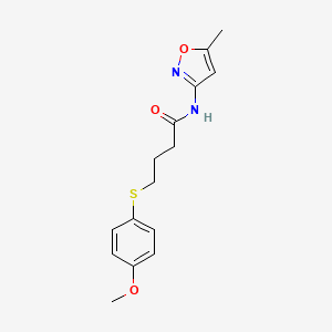 molecular formula C15H18N2O3S B2932905 4-((4-甲氧基苯基)硫代)-N-(5-甲基异恶唑-3-基)丁酰胺 CAS No. 941966-61-6