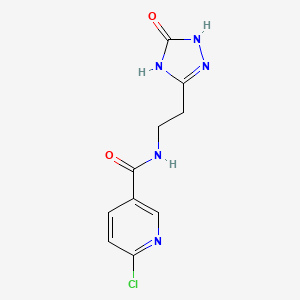 molecular formula C10H10ClN5O2 B2932910 6-chloro-N-[2-(5-oxo-4,5-dihydro-1H-1,2,4-triazol-3-yl)ethyl]pyridine-3-carboxamide CAS No. 1384747-33-4