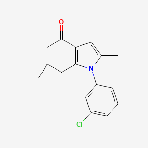 molecular formula C17H18ClNO B2932924 1-(3-氯苯基)-2,6,6-三甲基-5,6,7-三氢吲哚-4-酮 CAS No. 164226-66-8