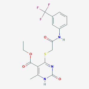 ethyl 6-methyl-2-oxo-4-[2-oxo-2-[3-(trifluoromethyl)anilino]ethyl]sulfanyl-1H-pyrimidine-5-carboxylate